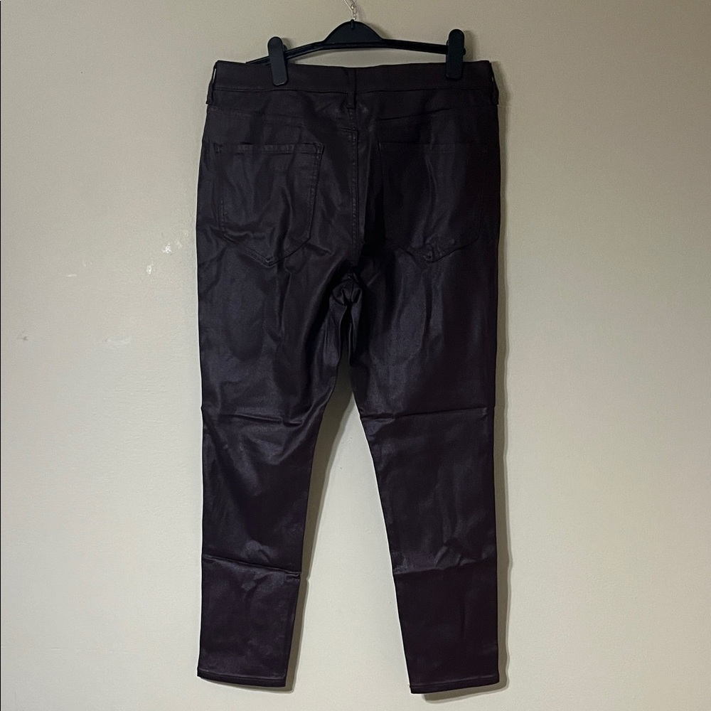 Express Womens Straight Leg Faux Leather Pants in Dark Brown - Picture 3 of 4